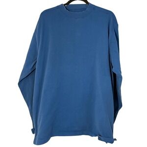Callaway | Vintage Y2K Blue‎ Cotton Long Sleeve Mock Neck Golf Shirt | XL